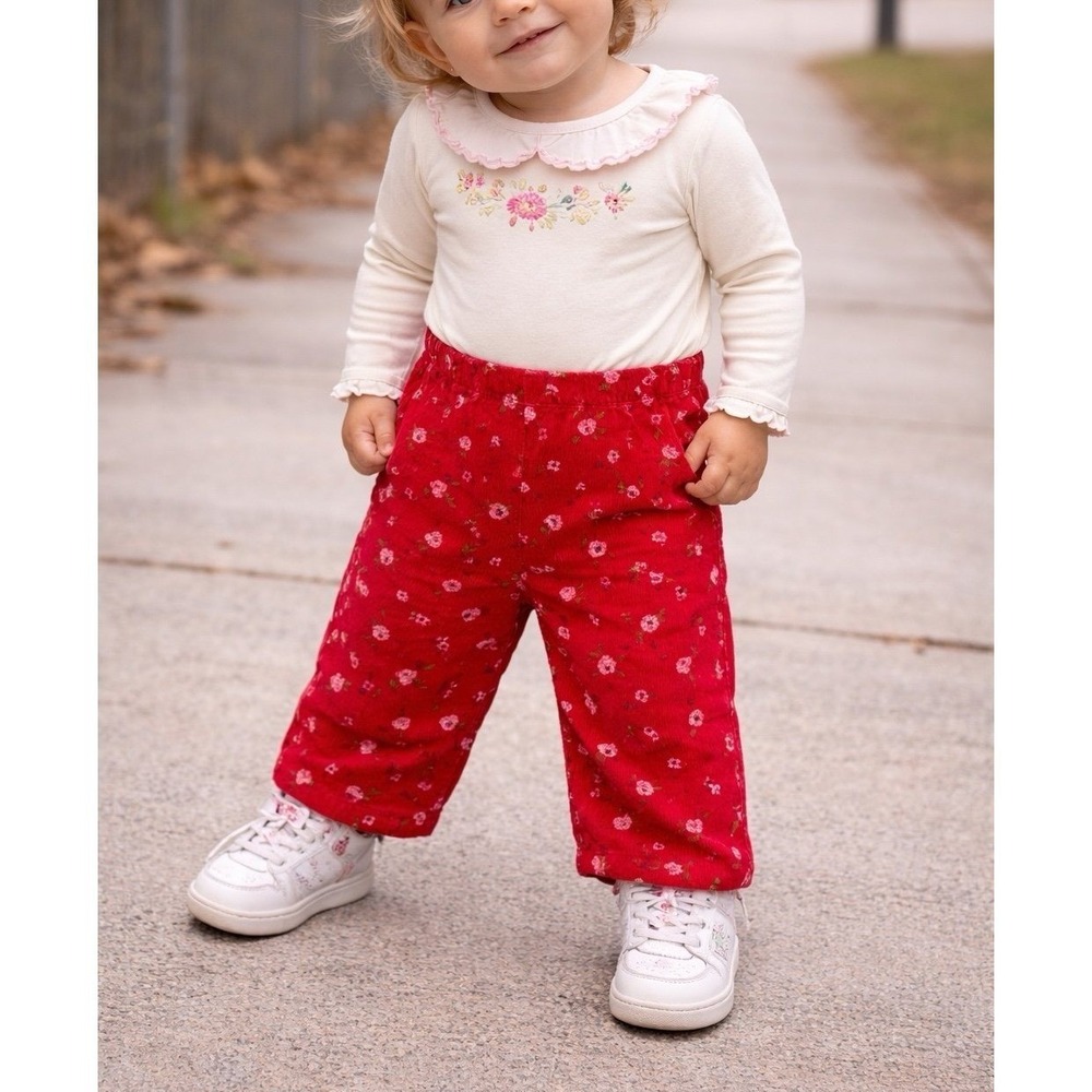 Vintage Kids Clothes McKids McDonald's Red Rose Corduroy (12 mon)